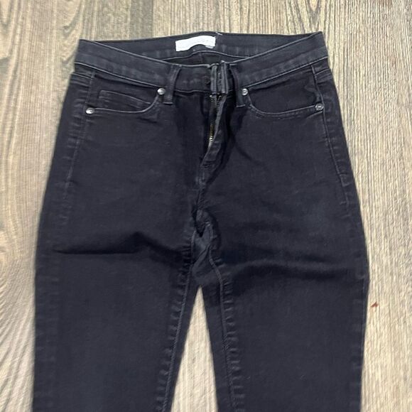 LOFT Womens Straight Jeans Mid Rise Denim Cotton Blend Stretch Black Size 25 - Picture 6 of 13